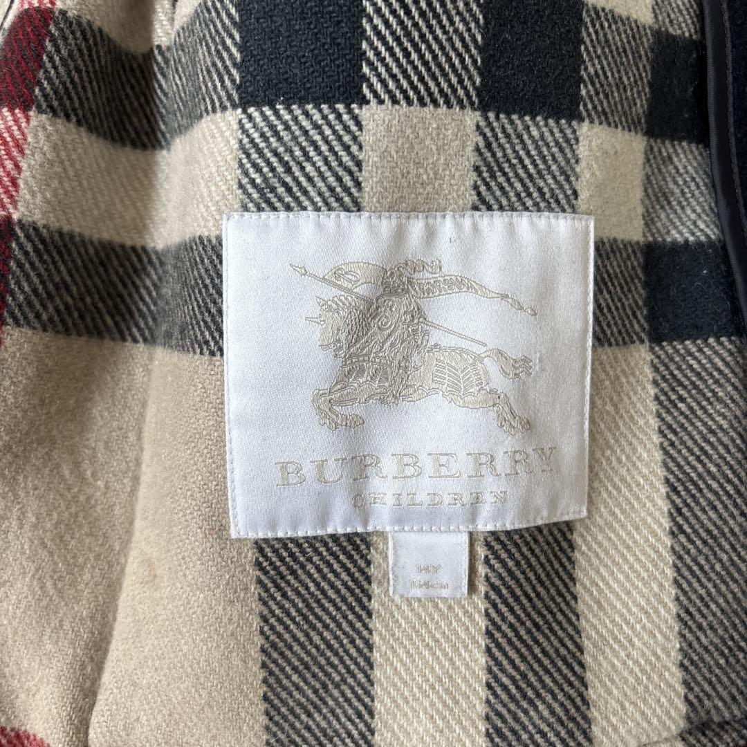 BURBERRY Duffle Coat Nova Check Asian fit S US size XS Navy Authentic