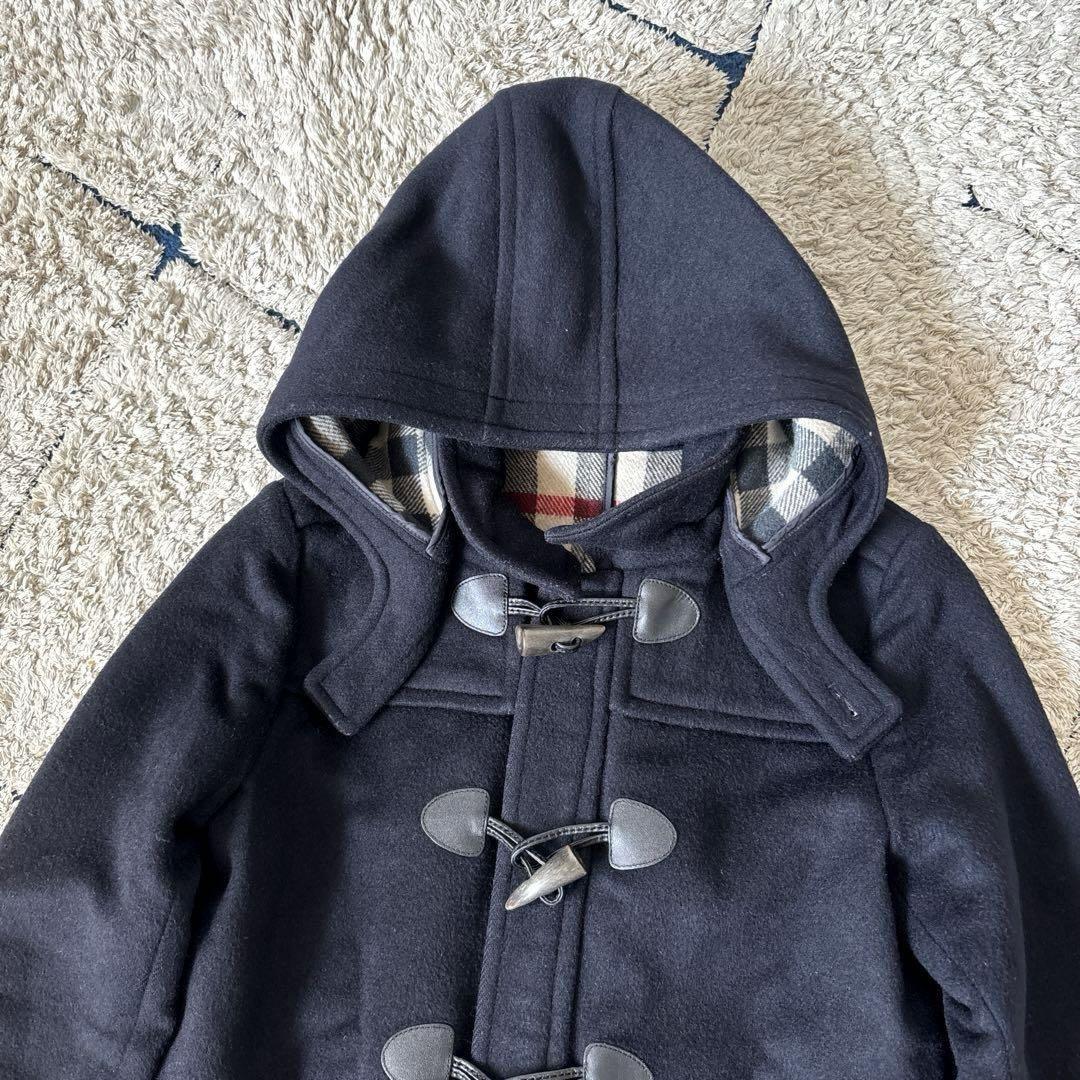 BURBERRY Duffle Coat Nova Check Asian fit S US size XS Navy Authentic