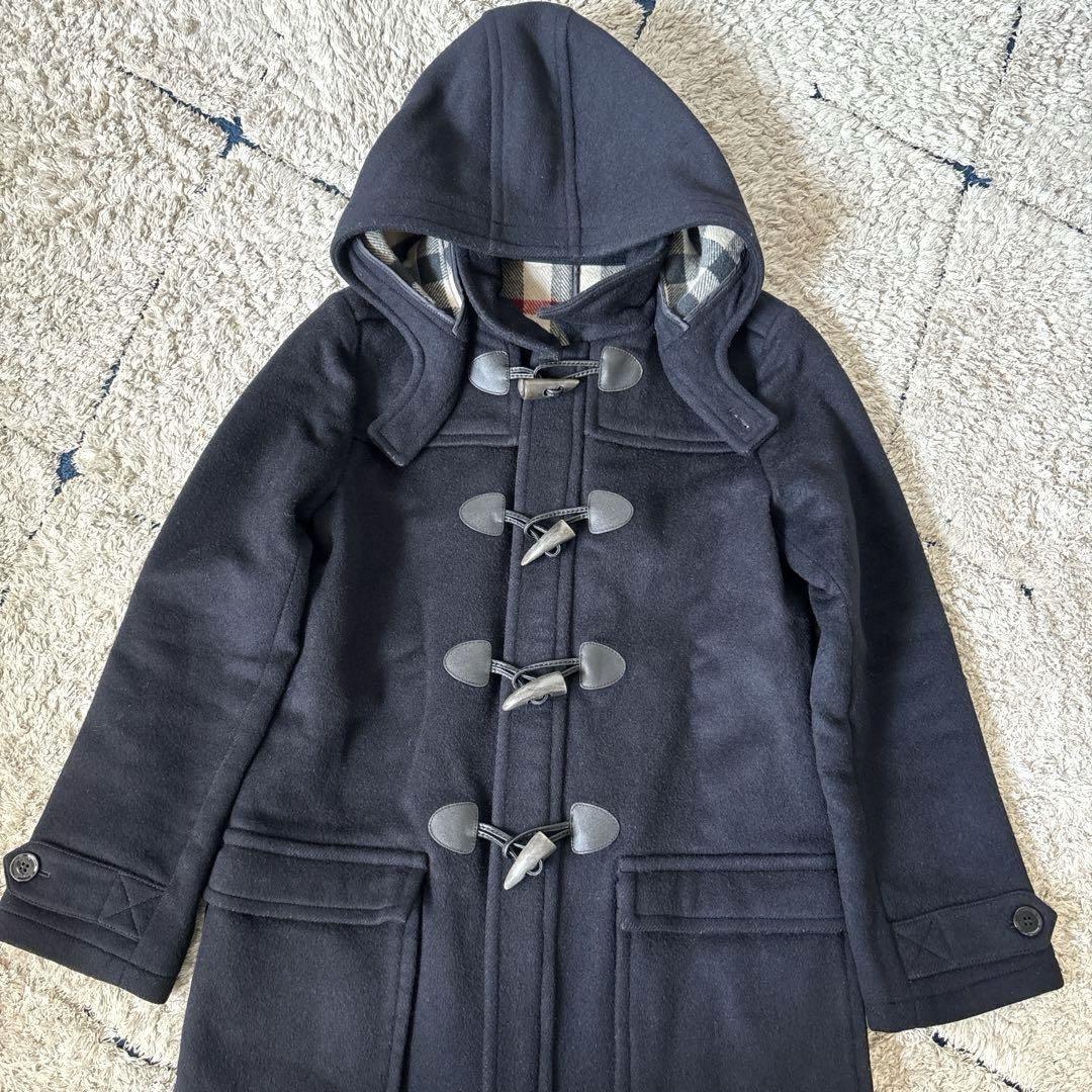BURBERRY Duffle Coat Nova Check Asian fit S US size XS Navy Authentic