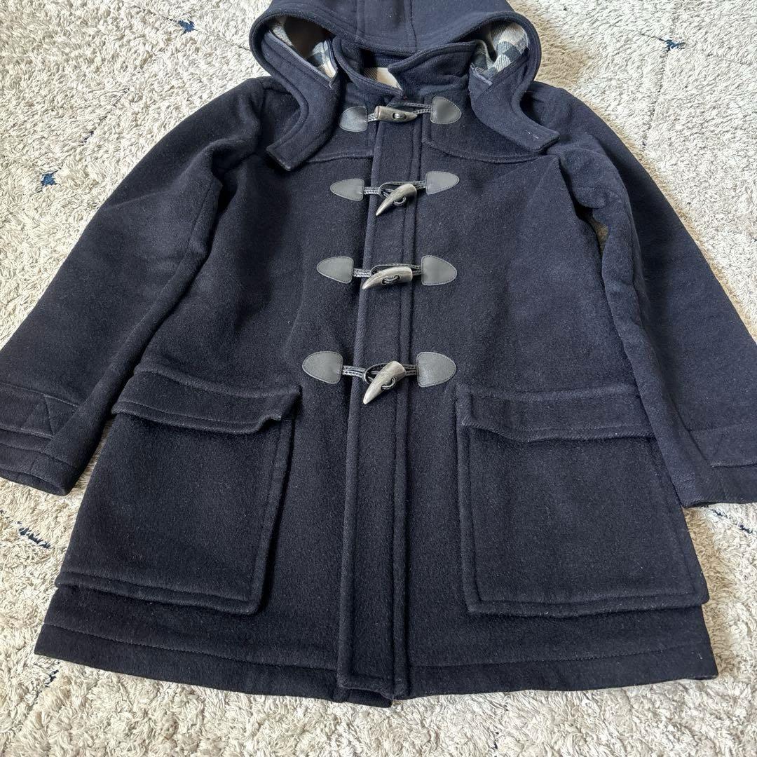 BURBERRY Duffle Coat Nova Check Asian fit S US size XS Navy Authentic