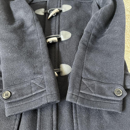 BURBERRY Duffle Coat Nova Check Asian fit S US size XS Navy Authentic