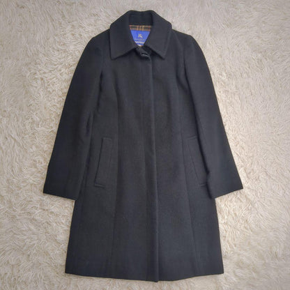 BURBERRY BLUE LABEL Wool Coat Nova Check Asian fit S 36 US size XS Black Auth