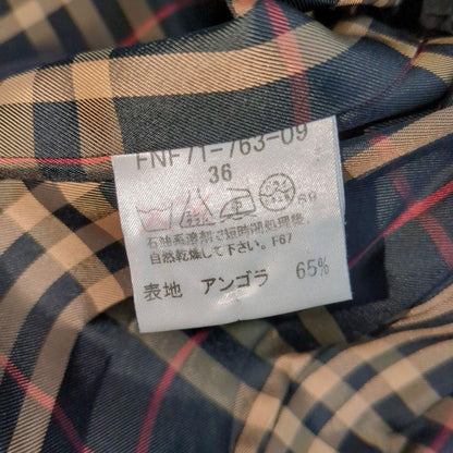 BURBERRY BLUE LABEL Wool Coat Nova Check Asian fit S 36 US size XS Black Auth