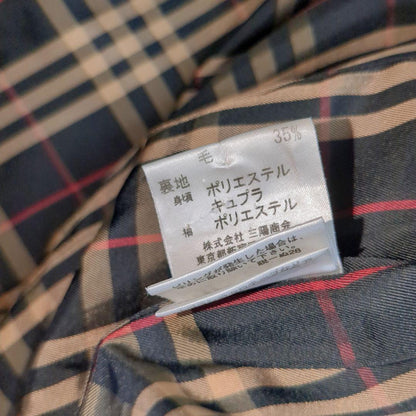 BURBERRY BLUE LABEL Wool Coat Nova Check Asian fit S 36 US size XS Black Auth