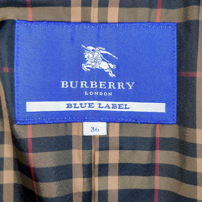 BURBERRY BLUE LABEL Wool Coat Nova Check Asian fit S 36 US size XS Black Auth