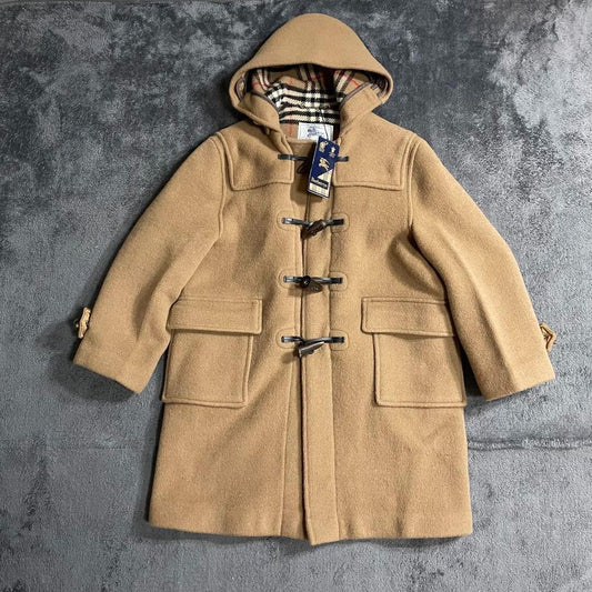 BURBERRY Duffle Coat Nova Check Asian fit XS US size 2XS Beige Authentic