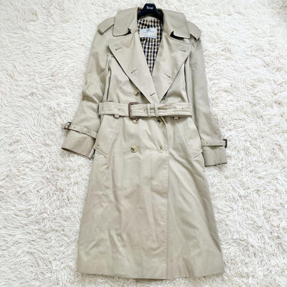 Aquascutum Trench Coat Club Check Asian fit S 36 US size XS Beige Authentic