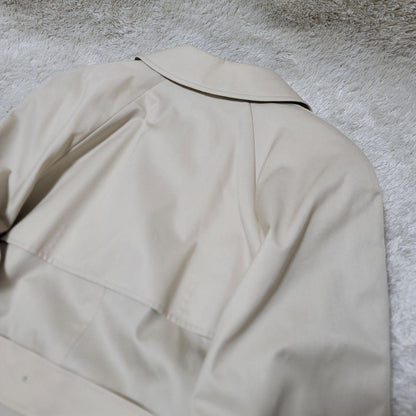 Aquascutum Trench Coat Club Check Asian fit XL US size L Light Beige Authentic