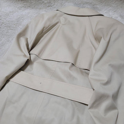Aquascutum Trench Coat Club Check Asian fit XL US size L Light Beige Authentic