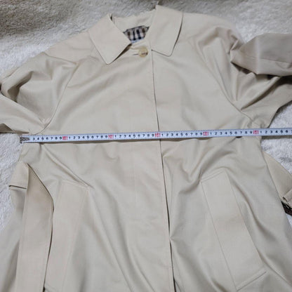 Aquascutum Trench Coat Club Check Asian fit XL US size L Light Beige Authentic