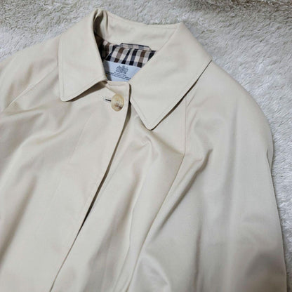 Aquascutum Trench Coat Club Check Asian fit XL US size L Light Beige Authentic