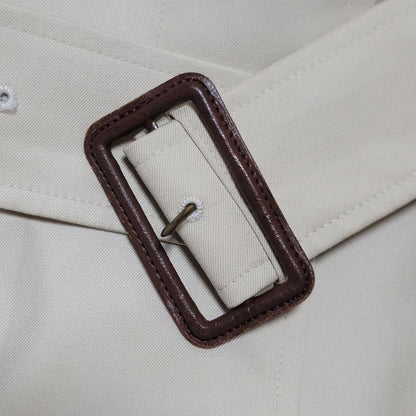 Aquascutum Trench Coat Club Check Asian fit XL US size L Light Beige Authentic
