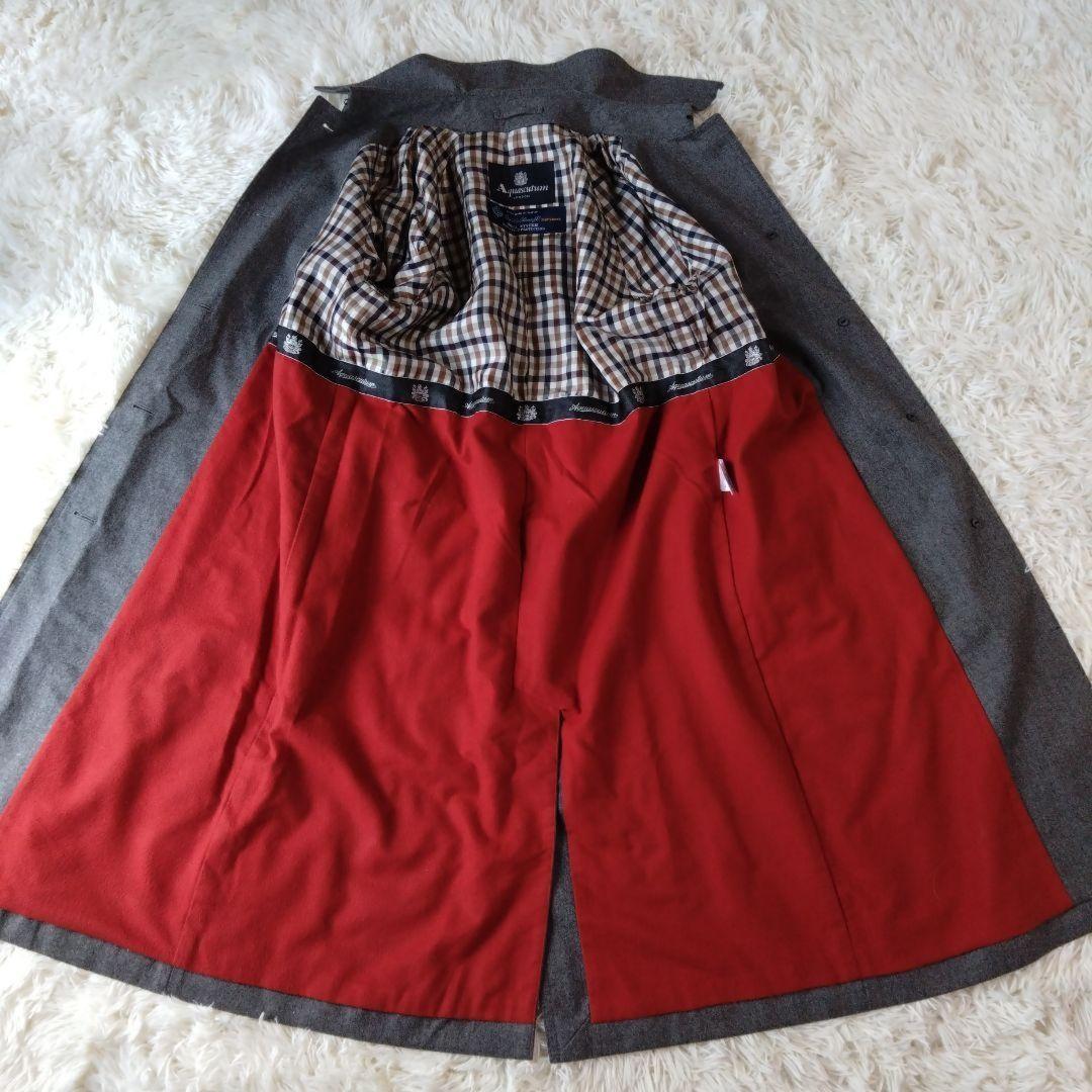 Aquascutum Lolopiana Long Coat Club Check Asian fit L US size M Gray Authentic