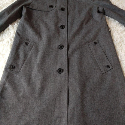 Aquascutum Lolopiana Long Coat Club Check Asian fit L US size M Gray Authentic