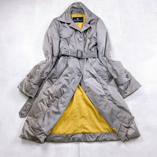 Aquascutum Down Coat Asian fit M US size S Silver Authentic