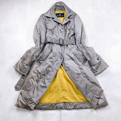 Aquascutum Down Coat Asian fit M US size S Silver Authentic