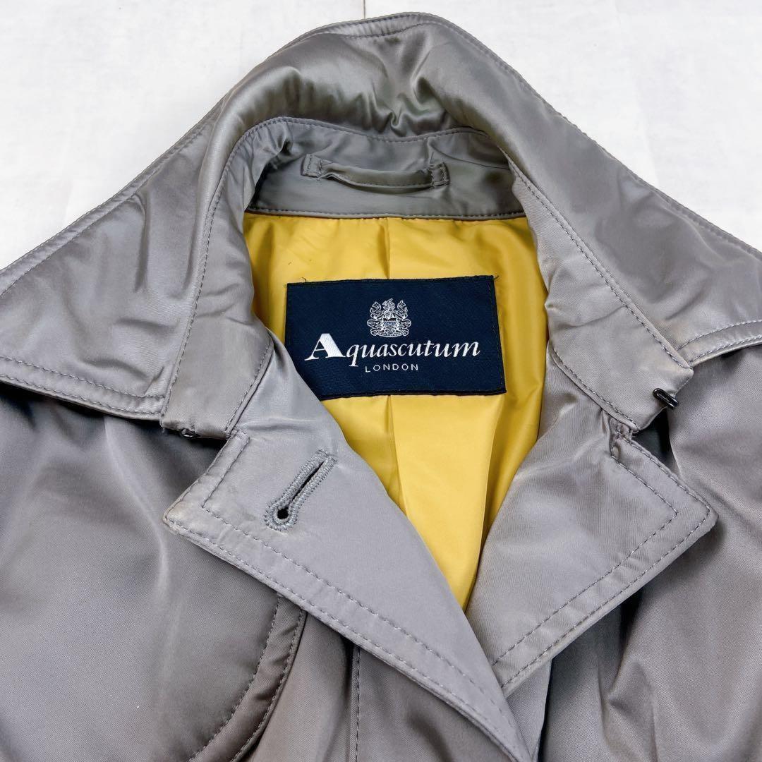 Aquascutum Down Coat Asian fit M US size S Silver Authentic