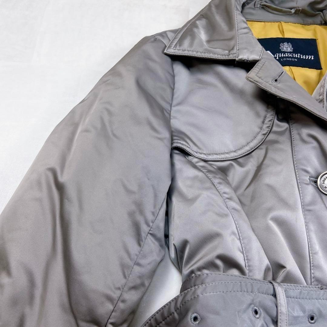 Aquascutum Down Coat Asian fit M US size S Silver Authentic