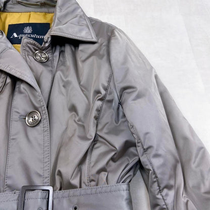 Aquascutum Down Coat Asian fit M US size S Silver Authentic