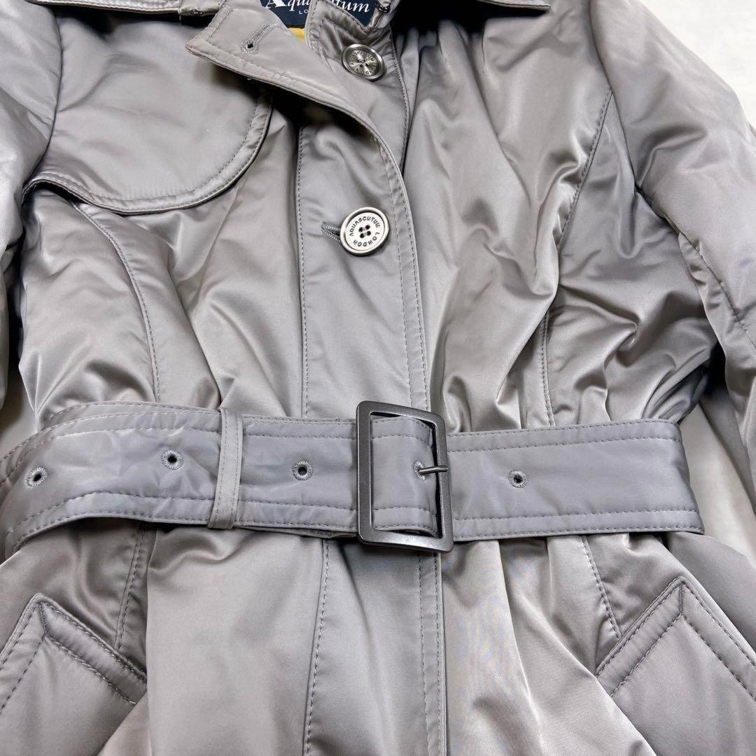 Aquascutum Down Coat Asian fit M US size S Silver Authentic