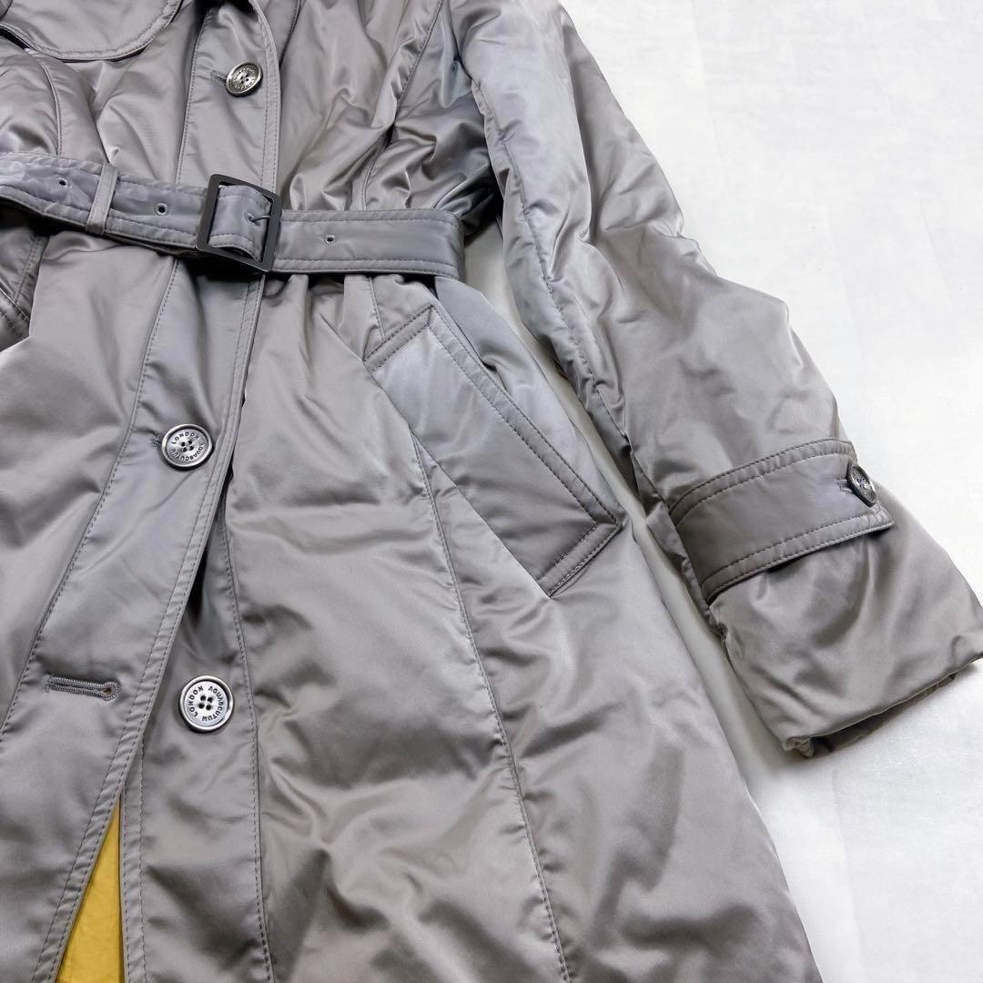 Aquascutum Down Coat Asian fit M US size S Silver Authentic