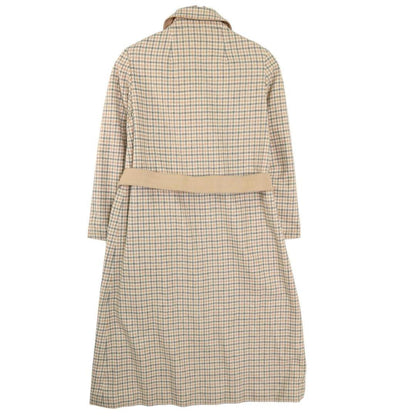 Aquascutum Reversible Trench Coat Club Check Asian fit L US size M Beige Auth