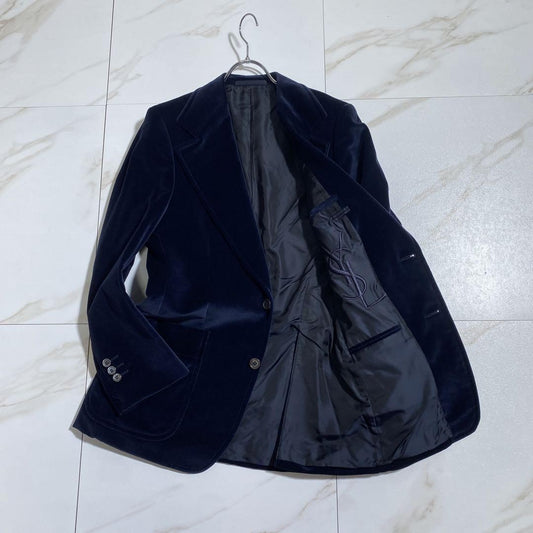 Saint Laurent Paris Tailored Jacket Asian fit L US size M Navy Authentic