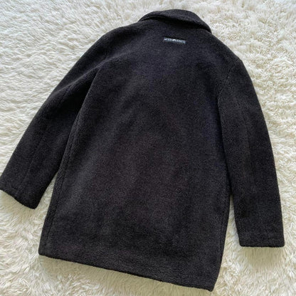 FENDI Boa Coat FF Asian fit L US size M Charcoal Gray Black Brown Authentic