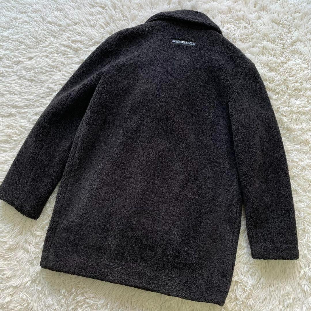 FENDI Boa Coat FF Asian fit L US size M Charcoal Gray Black Brown Authentic
