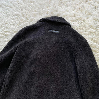 FENDI Boa Coat FF Asian fit L US size M Charcoal Gray Black Brown Authentic