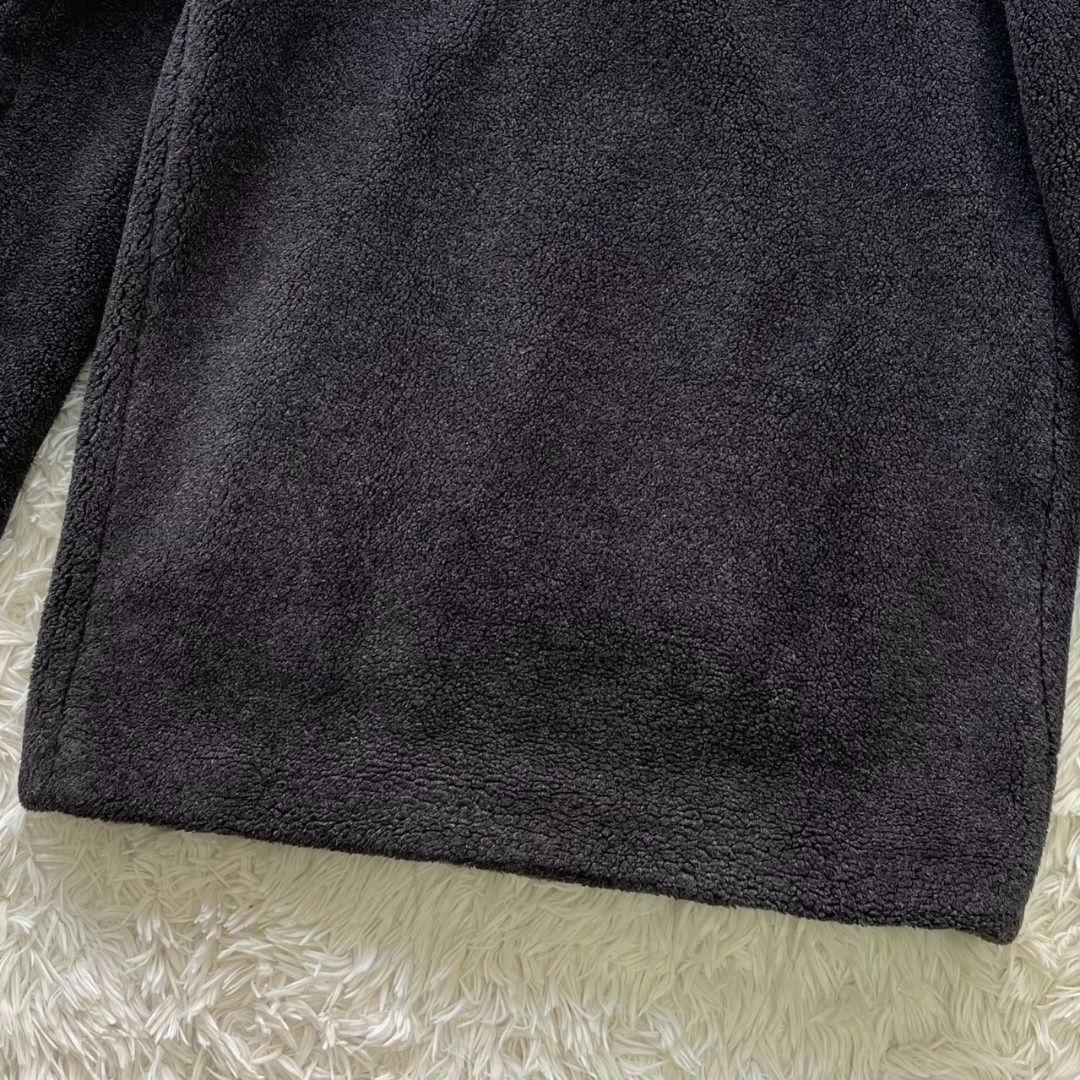 FENDI Boa Coat FF Asian fit L US size M Charcoal Gray Black Brown Authentic