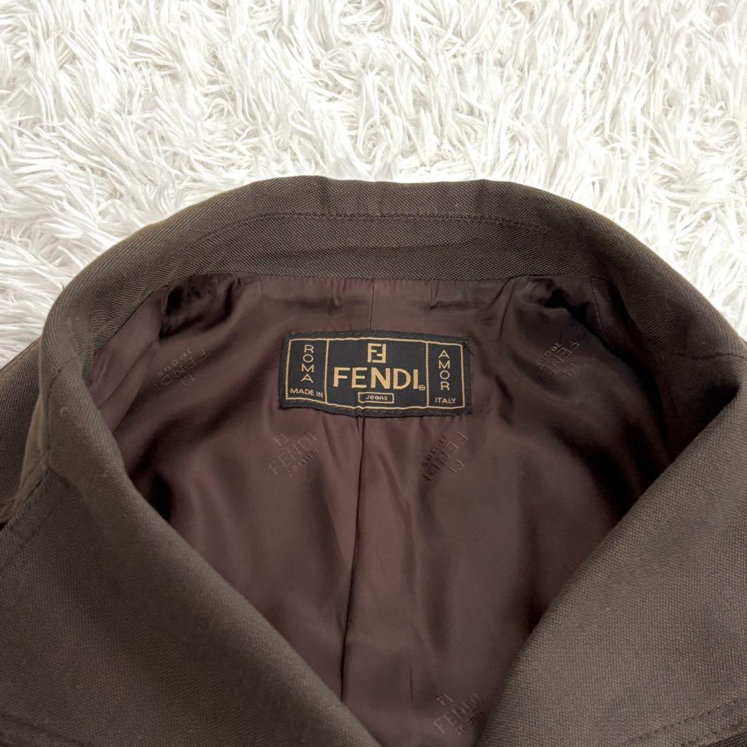 FENDI Coat FF Asian fit M US size S Brown Authentic