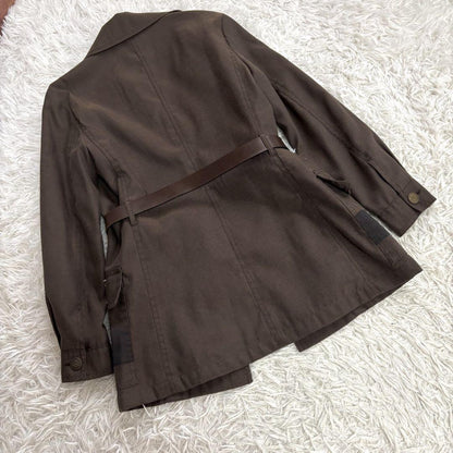 FENDI Coat FF Asian fit M US size S Brown Authentic