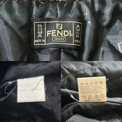 FENDI sheepskin Coat FF FREE SIZE Brown Authentic