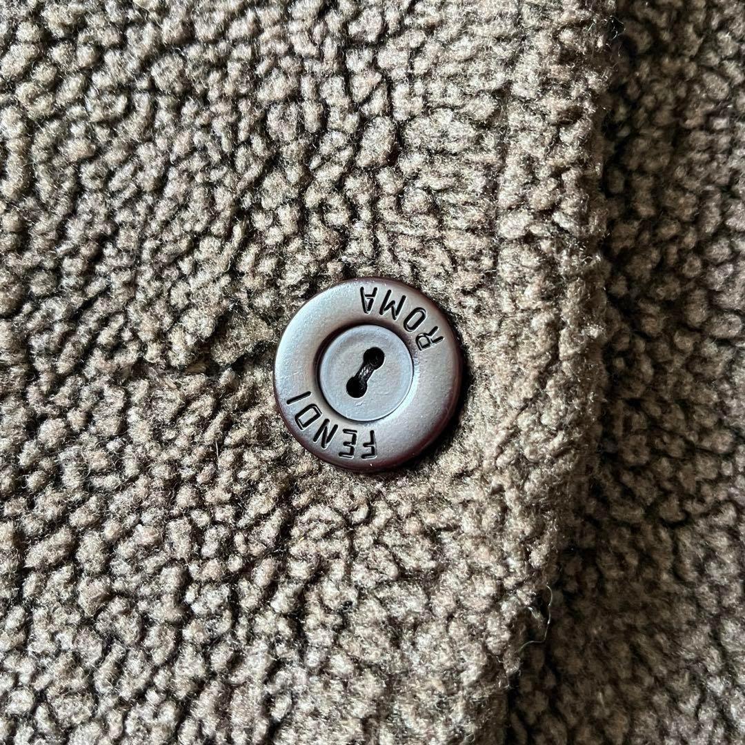 FENDI sheepskin Coat FF FREE SIZE Brown Authentic