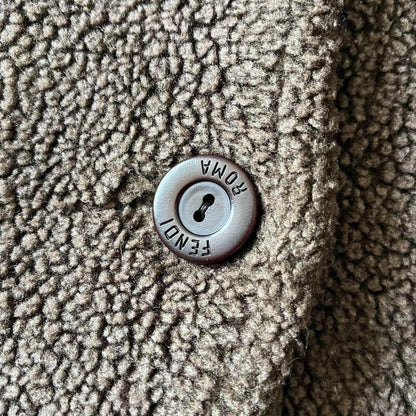 FENDI sheepskin Coat FF FREE SIZE Brown Authentic