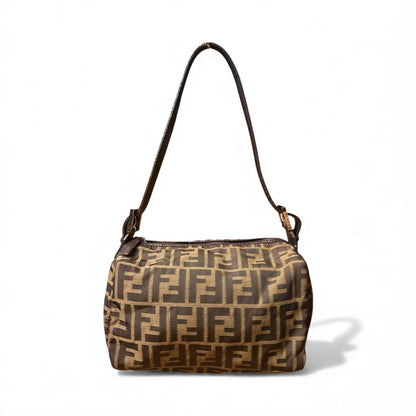 FENDI Accessory Pouch Shoulder Bag FF Zucca Nylon Canvas Authentic