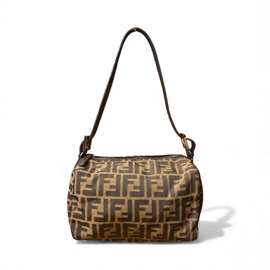 FENDI Accessory Pouch Shoulder Bag FF Zucca Nylon Canvas Authentic