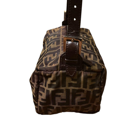 FENDI Accessory Pouch Shoulder Bag FF Zucca Nylon Canvas Authentic