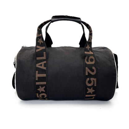 FENDI Mini Boston Bag Hand Tote Purse 2way Logo Black Brown Authentic