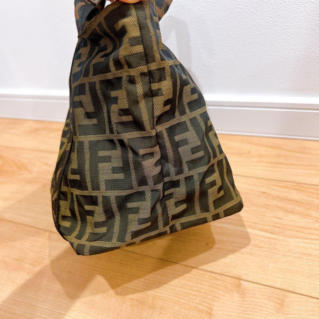 FENDI Mini Hand Bag Tote Purse Lunch bag FF Zucca Authentic