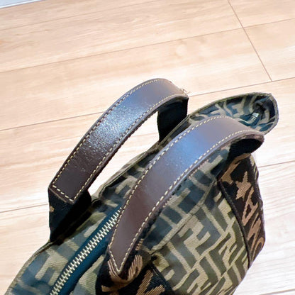 FENDI Mini Hand Bag Tote Purse Lunch bag FF Zucca Authentic