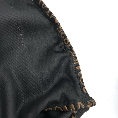 FENDI Boston Bag Logo Pecan Nylon Black Brown Authentic