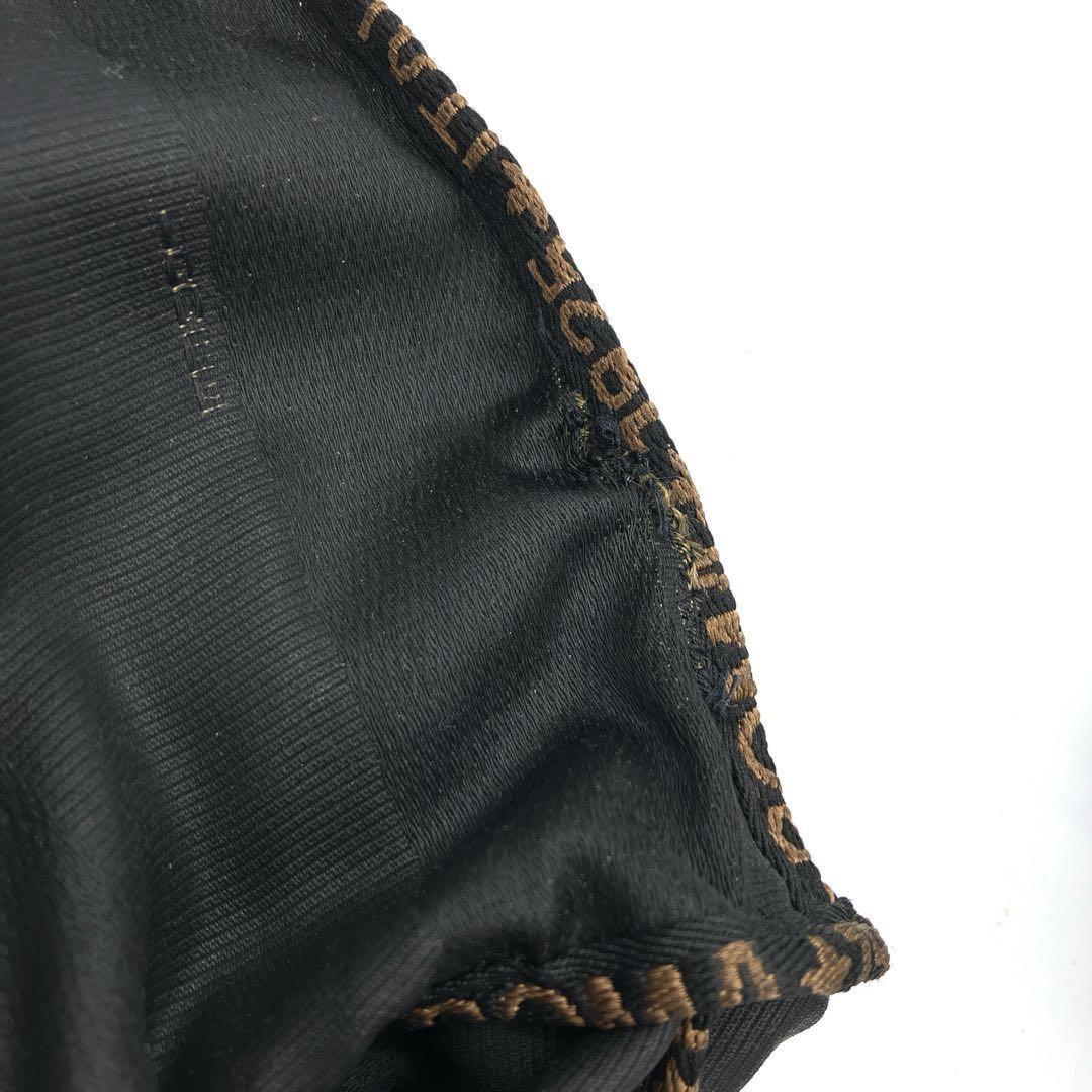 FENDI Boston Bag Logo Pecan Nylon Black Brown Authentic
