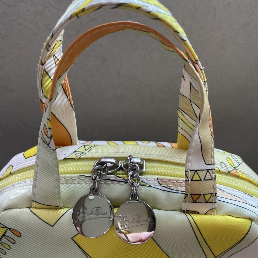EMILIO PUCCI Hand Bag Tote Purse Yellow Multicolor Authentic