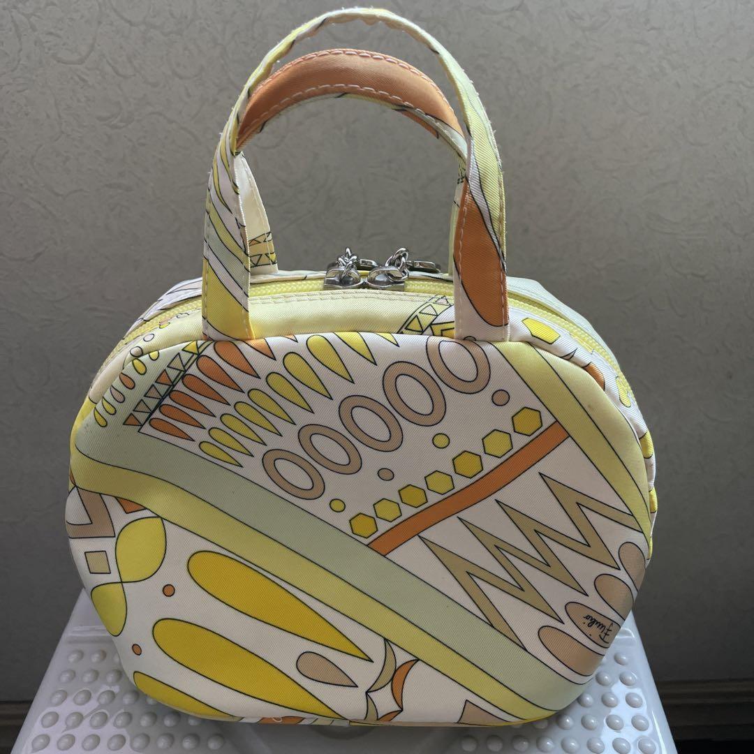 EMILIO PUCCI Hand Bag Tote Purse Yellow Multicolor Authentic