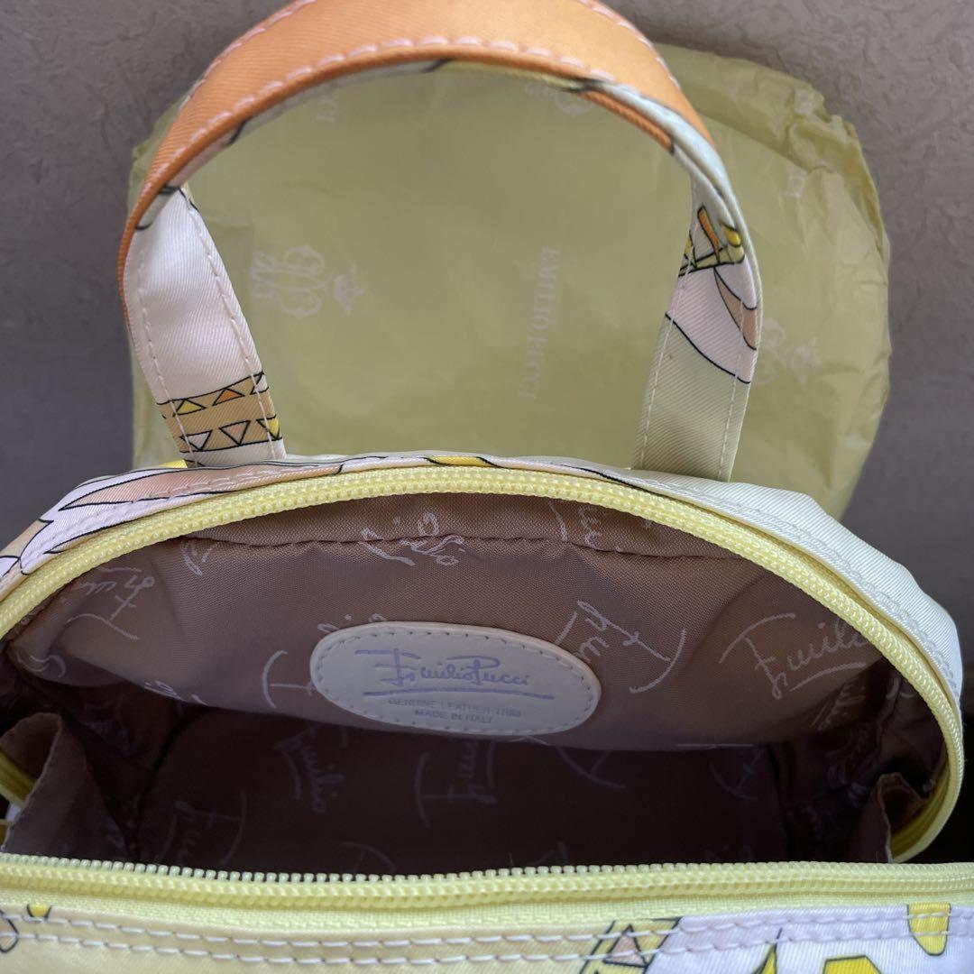 EMILIO PUCCI Hand Bag Tote Purse Yellow Multicolor Authentic