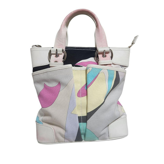 EMILIO PUCCI Hand Bag Tote Purse Multicolor Authentic