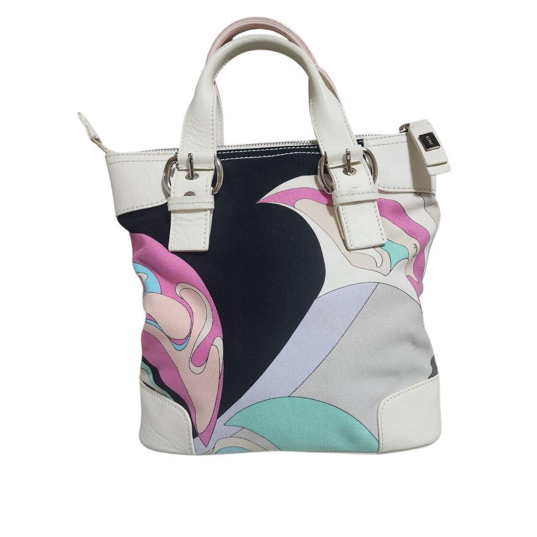 EMILIO PUCCI Hand Bag Tote Purse Multicolor Authentic
