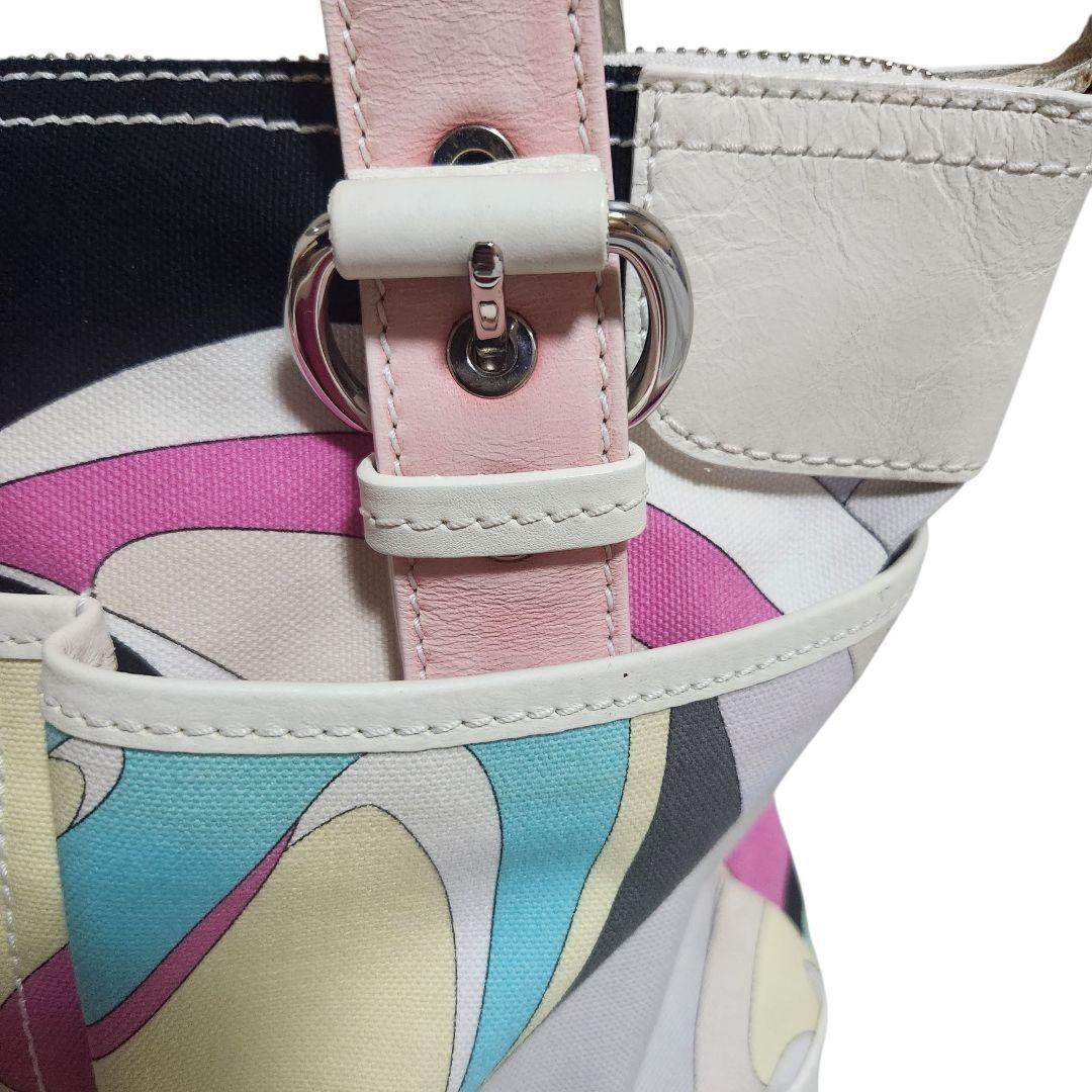 EMILIO PUCCI Hand Bag Tote Purse Multicolor Authentic
